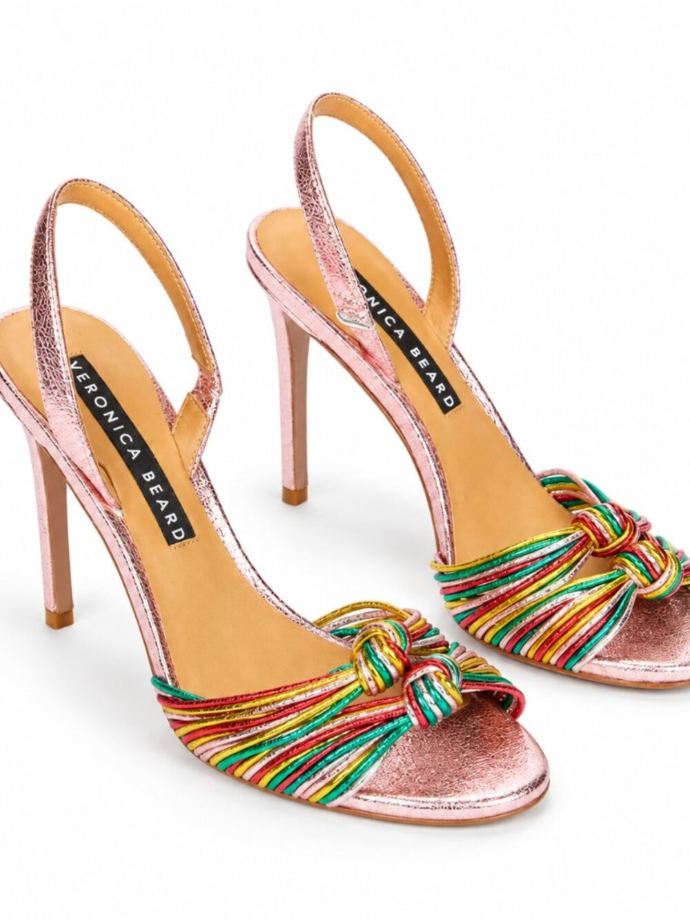 Veronica Beard Alessia Rainbow Knot Sandals | Size 37.5